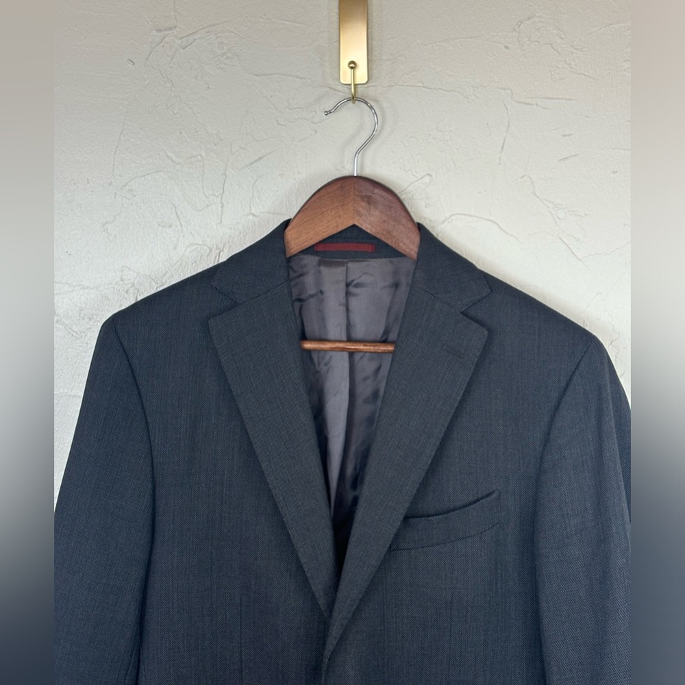 MOSSIMO DUTTI Super 130's Wool Charcoal Grey Blazer Suit Jacket Business 46/36 - Picture 6 of 16
